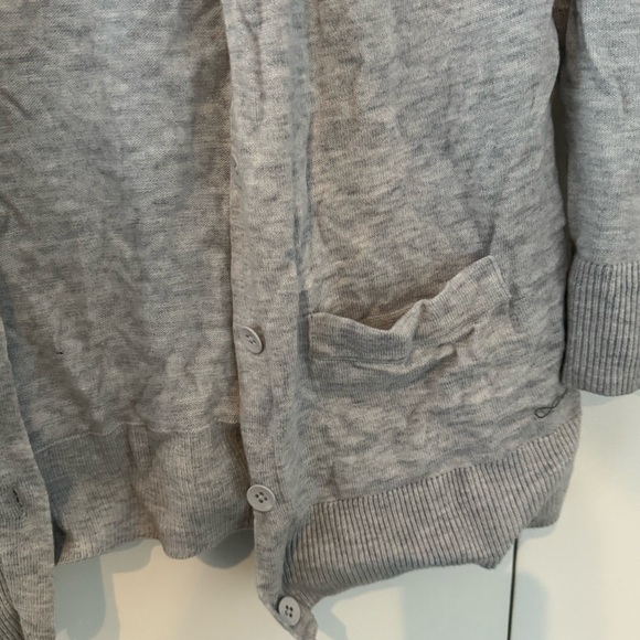 Gray cardigan with sequin elbows - Picture 2 of 4